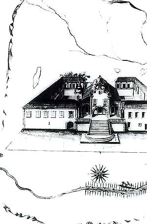 Foto tirada do desenho original enviado à Portugal pelo Irmão Lourenço [Reprodução autorizada de slide feito pelo Prof. Ivo Porto de Menezes na década de 70]