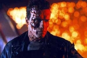 Arnold Schwarzenegger in "Terminador", of James Cameron