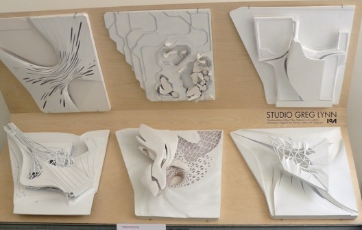 Maquetes de Greg Lynn no pavilhão austríaco<br />Foto Flavio Coddou 