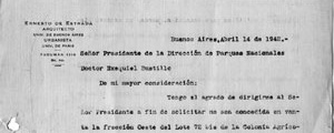 Carta de Estrada a Ezequiel Bustillo respecto a terrenos de Bariloche [Colección familia Estrada]