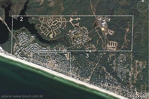 Fig. 01: Divisas das cidades de Seaside e Watercolor [Google Earth, 2008 e Autor]