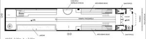 Teatro Oficina, planta níveis 0.00m e -3.00m do projeto de Lina e Elito [Escritório Arquiteto Edson Elito]
