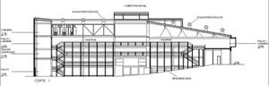 Teatro Oficina, corte 1 do projeto de Lina e Elito [Escritório Arquiteto Edson Elito]