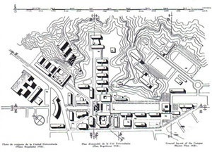 Fig. 3 - Plano Regulador de Emilio Duhart, 1958. Fundo Emilio Duhart Centro de Informação e Documentação Sergio Larraín García-Moreno [Diseño y Estudios Urbanos. Pontificia Universidad Católica de Chile]