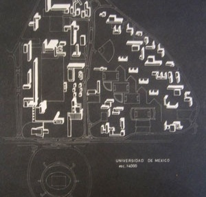 Fig. 13 - Universidade Nacional Autónoma de México. Desenho original Emilio Duhart. Fundo Arquivo de Originais. Centro de Informação eDocumentação Sergio Larraín García-Moreno [Pontificia Universidad Católica de Chile]