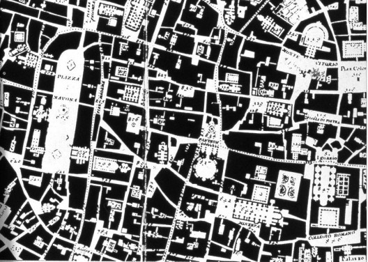 Trecho da planta Nolli de Roma, 1748 (ver nota NA)