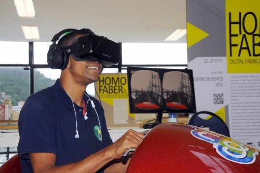 XIX Sigradi Florianópolis 2015, montanha russa em realidade virtual nos intervalos<br />Foto divulgação 