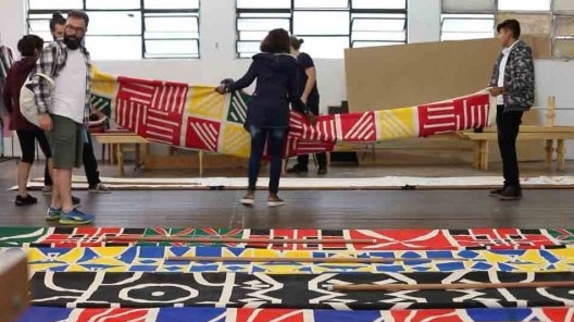 Concepção, construção e instalação da bandeira/fronteira<br />Foto divulgação 