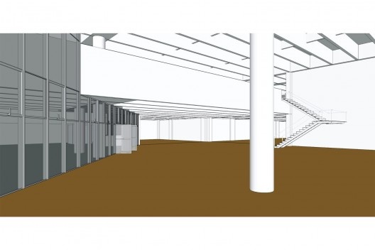 Perspectiva do interior da agência a partir do modelo tridimensional do Banespa<br />Elaboração dos autores 