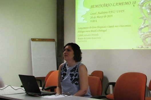 Professora Cybelle Miranda durante a abertura do Seminário<br />Foto Beatriz Maneschy, 2019 