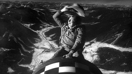 Cena do filme <i>Dr. Fantástico</i> (Dr. Strangelove, 1964), direção de Stanley Kubrick<br />Imagem divulgação 