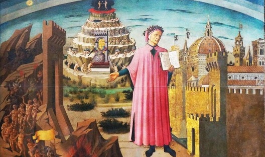 Domenico di Michelino, Dante lendo a Divina Comédia, Santa Maria del Fiore, Firenzi, 1465<br />Foto divulgação  [Wikimedia Commons]