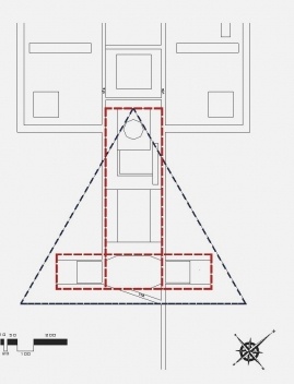 Imagem 3. Análise de como o espaço foi ordenado<br />Desenho Francisco Lauande 