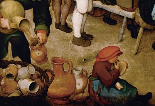 O casamento do camponês, Pieter Bruegel (o velho), detalhe, 1567<br />Foto divulgação  [Kunsthistorisches Museum de Vienna]