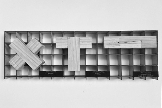 Materioteca, mock-up escala 1:1<br />Foto Lucas Di Gioia e Victor Cattete  [Acervo Fabricação, tectônica e projeto: catálogo de encaixes em madeira]