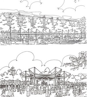 Praça e coreto do parque