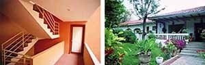 A isquierda, interior de la casa en las calles Caldas y Briceño, de la arq. Lucía Vásconez. A derecha, la casa de Hacienda Monterrey, a cargo de los arqs. Sixto Domínguez Narváez y Georgina Alvarez Toledo