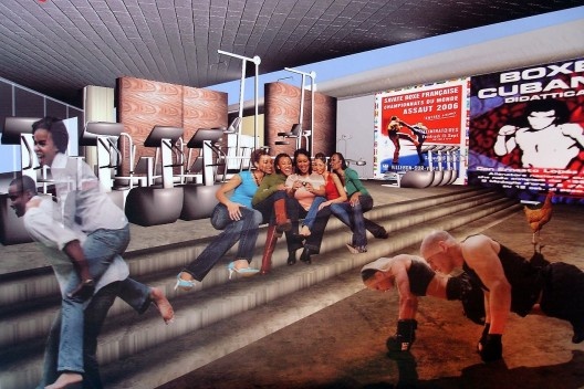 Figura 12 – Vista Praça cultural : pré-escola + biblioteca no térreo e espaço de dança no mezanino