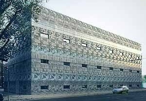 Figura 11 – Biblioteca Universitária de Eberswalde, Eberswalde, Alemanha. Projeto 1994-96, realização 1997-99 <br />Foto The Pritzker Architecture Prize 