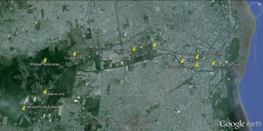 Cuenca Matanza Riachuelo, situação urbana geral e localização dos sítios visitados<br />foto André de Oliveira Torres Carrasco 