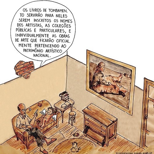 Série “Fundação pró-Memória em extinção”, desenhos de Antonio Luiz Dias de Andrade, Janjão