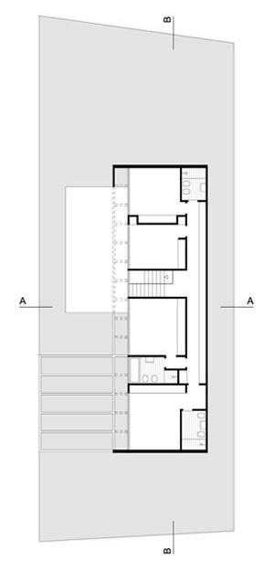 Fig. 4: Planta do piso superior. Casa do Pacaembu, Jon Maitrejean, 1966