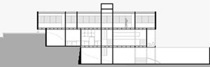 Fig. 5: Corte longitudinal. Casa do Pacaembu, Jon Maitrejean, 1966 [ver nota 8]