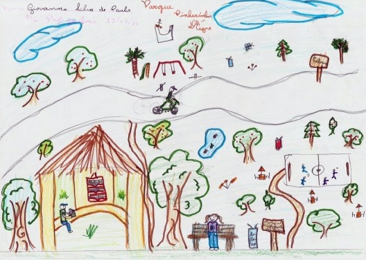 Desenho produzido por alunos da EMEF Deputado Rogê Ferreira durante a Charrette 2012 [Acervo Paula Martins Vicente]