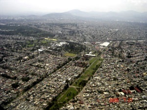 Vista aérea da Cidade do México