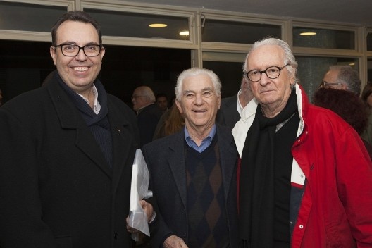 Gilberto Belleza, Luiz Fisberg e Carlos Heck, festa de lançamento do livro “Abrahão Sanovicz, arquiteto”, IAB/SP, 22 ago. 2017<br />Foto Fabia Mercadante 