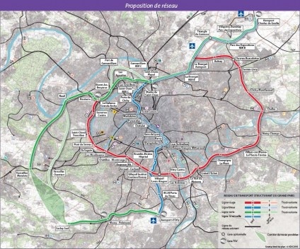 Imagen B: Proyecto del "Double Rocade" o "Grand Huit" [Institut d’Amenagement et Urbanisme de la Region de Ile de France IAURIF]