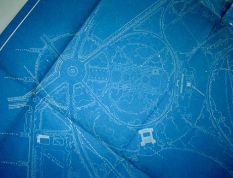 Detalhe do Projeto de 1935, mostrando a praça circular e alça inferior. Autor: Werner Hacker [Acervo Arquivo de Processo Geral – DAF4/PMSP]