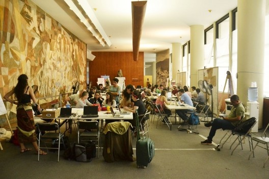 Espaço de trabalho no Labic no Palácio Capanema<br />Foto Simón Fique 