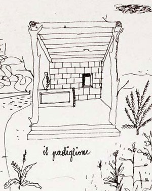 Ilustração para contos infantis, "o pavilhão", forma-tipo