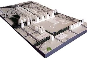 Operação Urbana Vila Sônia. Plano-Referência de Intervenção e Ordenação Urbanística. Pólo Vital Brasil: maquete do conjunto
