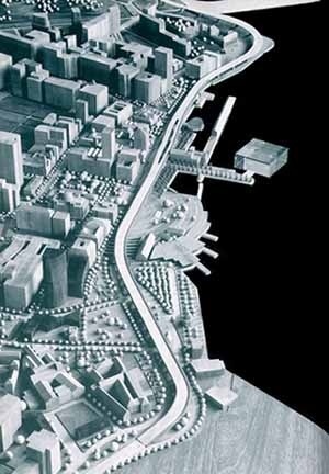 Proyecto del frente costero en el centro de la ciudad. Arqs. Nuno Portas y Oriol Bohigas.  [revista Aquapolis, I, 1999, Veneza]