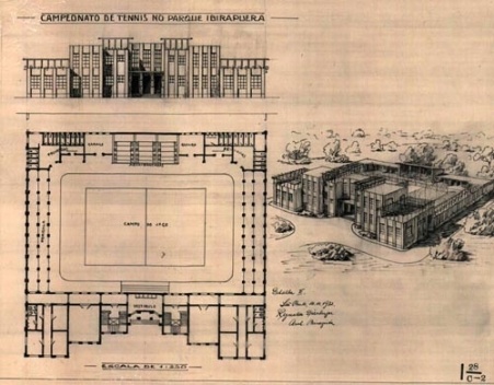“Campeonato de Tênis do Parque Ibirapuera”, 1932. Autor: Reinaldo Dierberger [Acervo Secretaria de Infra Estrutura Urbana SIURB/PMSP]