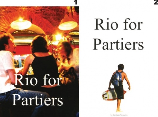 1.Imagem que transmite por um lado o cotidiano da cidade,por outro lado,traz a idéia de que se deve observar e "interagir" com mulheres cariocas.
2.Imagem que convida o leitor quase que literalmente a seguir os caminhos do jovem esportista