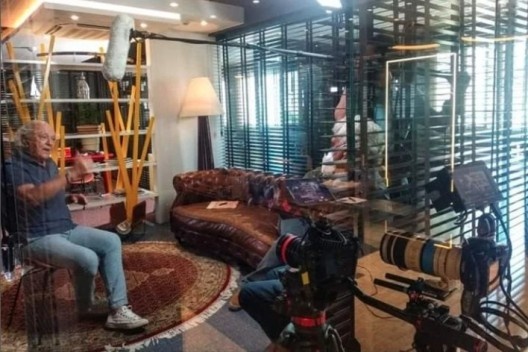 Campelo Costa em entrevista com Nirton Venâncio, para o filme <i>Pessoal do Ceará – Lado A Lado B – O filme</i><br />Foto Rubens Venancio  [Instagram do filme]