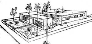 Residência projetada pelo arquiteto Paulo Vaz, publicada no jornal “A Folha da Manhã”  [Arquivo público Estadual Jordão Emerenciano]