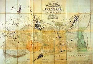 Ildefonso Cerdà, Plano de Barcelona, 1859 [GIMENO, Eva. Catálogo da exposição Cerdà, urbs i territori]