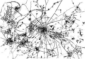 Planta do território ao redor de Paris, parques e grandes avenidas traçados no século XVII e XVIII [BENÉVOLO, Leonardo. A história da cidade. São Paulo, Perspectiva, 1983]