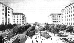Na reconstrução de Beirute, depois da Guerra civil, uma das opções urbanísticas: Paris do Oriente Médio [www.solidere-online.com]