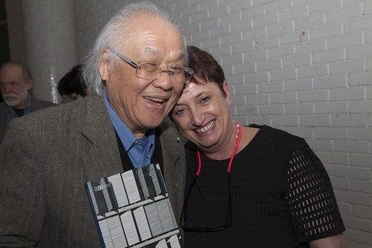 Ricardo Ohtake e Helena Ayoub, festa de lançamento do livro “Abrahão Sanovicz, arquiteto”, IAB/SP, 22 ago. 2017<br />Foto Fabia Mercadante 