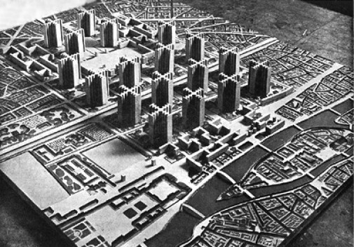 Cidade de 3 milhões de habitantes, Le Corbusier [FISHIMAN, Robert. Urban Utopias in the Twentieth Century]