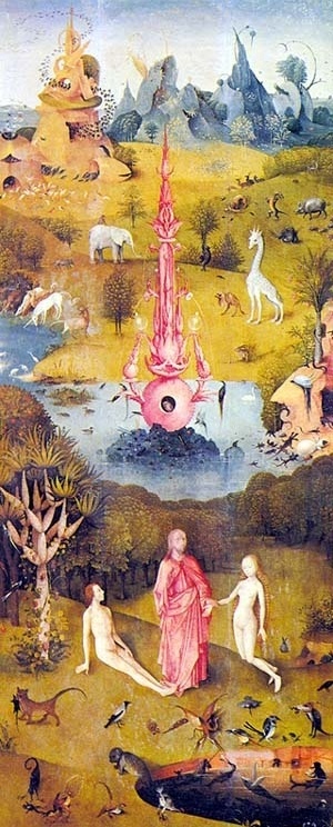 Painel esquerdo do tríptico O Jardim das Delícias (c.1485), Bosch [MUSEU DEL PRADO, p. 3]