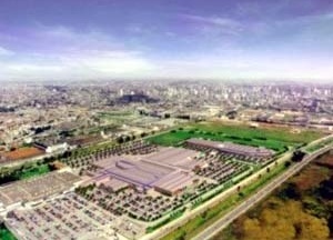 Vista geral da proposta de intervenção. Projeto Eixo Tamanduatehy, Prefeitura de Santo André