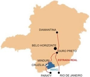Situação geográfica das cidades de Cruzília e Minduri