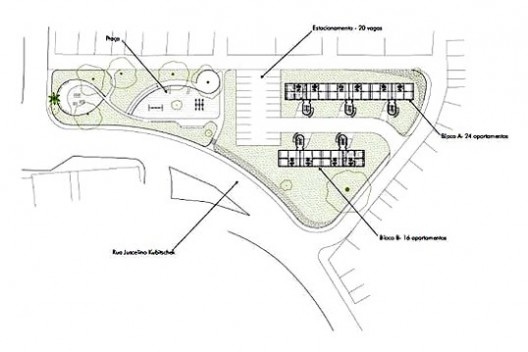 Projeto alternativo para o programa “Minha Casa, Minha Vida”, implantação. Arquiteto João Filgueiras Lima, Lelé<br />Imagem divulgação 