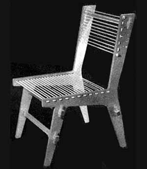 Cadeira projetada por Giancarlo Palanti em madeira compensada e corda, Studio de Arte Palma [Habitat n. 1, 1950]